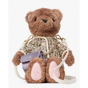 Kate Spade Teddy Bear Backpack Purse Holiday Novelty Shoulder Crossbody Bag NWT